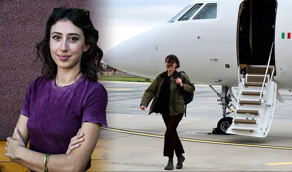 Cecilia Sala fue arrestada al llegar a Teherán por supuestas violaciones de las leyes iraníes. Foto: composición LR/AFP. Cecilia Sala fue arrestada al llegar a Teherán por supuestas violaciones de las leyes iraníes. Foto: composición LR/AFP.