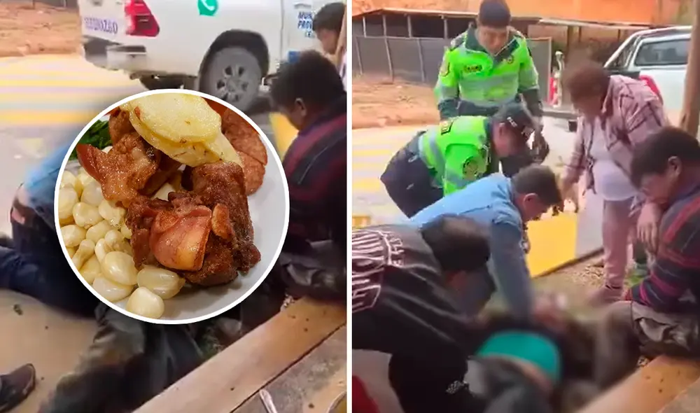 El hombre comía chicharrón en un puesto ubicado en el sector de José Galvez. Foto: composición LR
