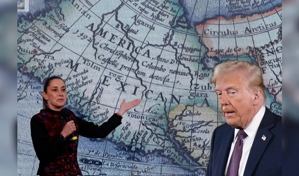 Sheinbaum fue contundente y le respondió a Trump sobre el cambio de nombre de USA. Foto: Composición LR/CDN Sheinbaum fue contundente y le respondió a Trump sobre el cambio de nombre de USA. Foto: Composición LR/CDN