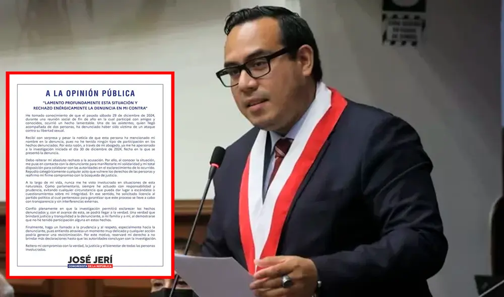 El congresista pidió licencia a su partido mientras duren las investigaciones por una presunta violación sexual. Foto: Composición/LR El congresista pidió licencia a su partido mientras duren las investigaciones por una presunta violación sexual. Foto: Composición/LR