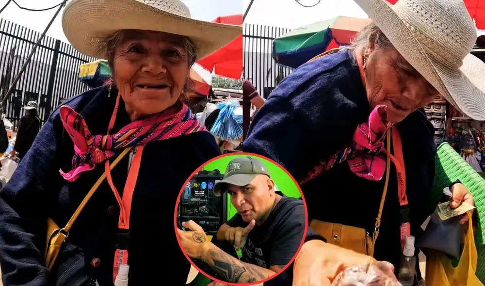 La adulta mayor se emocionó al recibir el dinero. Foto: Canal de Youtube - Dilo Nomas La adulta mayor se emocionó al recibir el dinero. Foto: Canal de Youtube - Dilo Nomas