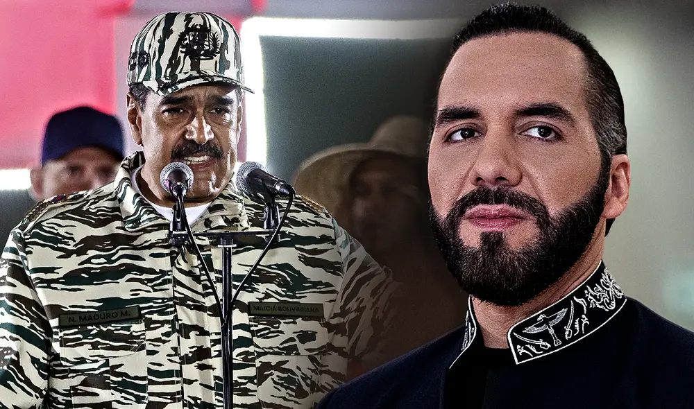 La Presidencia de El Salvador no se ha pronunciado sobre el supuesto viaje de Nayib Bukele a Venezuela. Foto: composición LR/AFP. La Presidencia de El Salvador no se ha pronunciado sobre el supuesto viaje de Nayib Bukele a Venezuela. Foto: composición LR/AFP.