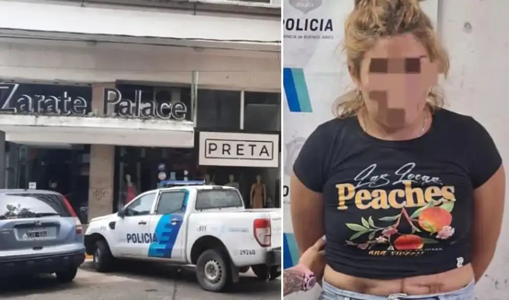 La mujer fue aprehendida en el Zarate Palace, lugar donde perpetró el ataque. Foto: Composición LR. La mujer fue aprehendida en el Zarate Palace, lugar donde perpetró el ataque. Foto: Composición LR.