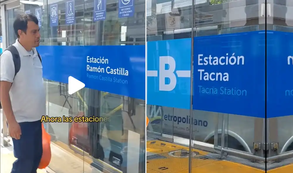 La ATU ha sorprendido con nombres en inglés en algunas estaciones de buses. Foto: composición LR/TikTok La ATU ha sorprendido con nombres en inglés en algunas estaciones de buses. Foto: composición LR/TikTok
