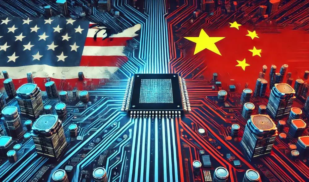 Estados Unidos compite con China en una carrera tecnológica y buscará a este país de América Latina como aliado. Foto: Dall-E