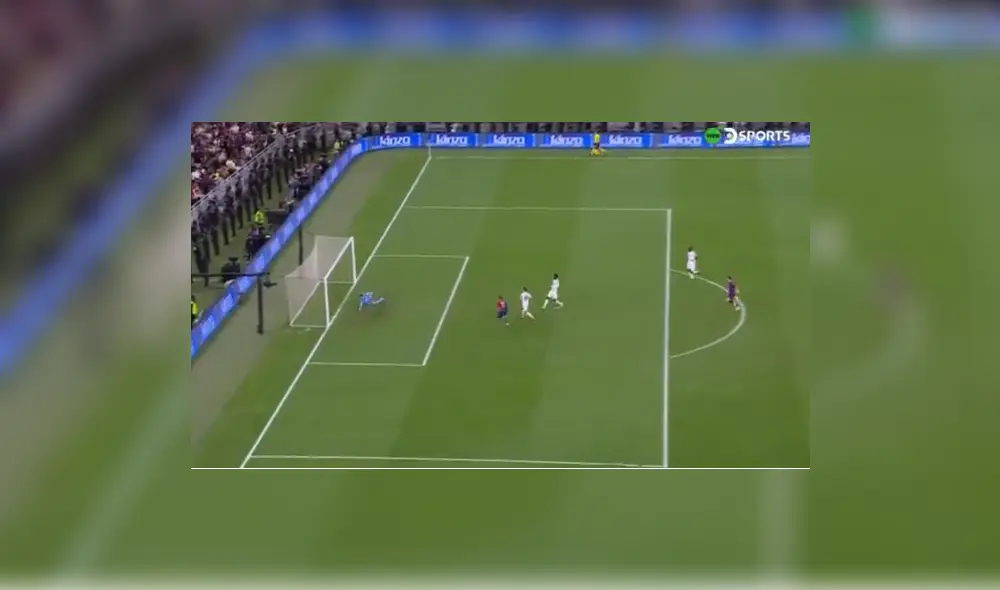 Raphinha anota el 3-1 del Barcelona sobre Real Madrid por la final de la Supercopa de España. Foto: captura de DSports