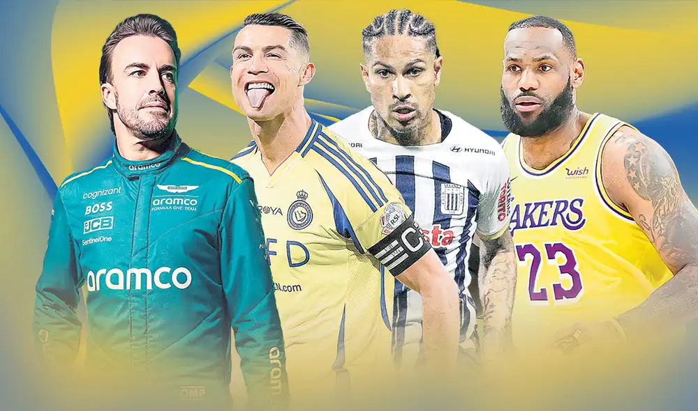 Fernando Alonso, Cristiano Ronaldo,Paolo Guerrero y LeBron James son algunos grandes deportistas que se mantienen activos pese a su edad. Foto: composición de Jhon Casco/GLR Fernando Alonso, Cristiano Ronaldo,Paolo Guerrero y LeBron James son algunos grandes deportistas que se mantienen activos pese a su edad. Foto: composición de Jhon Casco/GLR