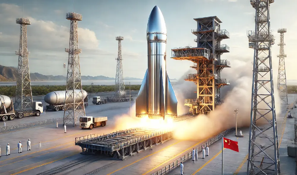 China ha diseñado un misil hipersónico con acero inoxidable y un sistema avanzado de protección térmica, capaz de soportar temperaturas extremas y viajar a velocidades de Mach 8.  Foto: Dall.e