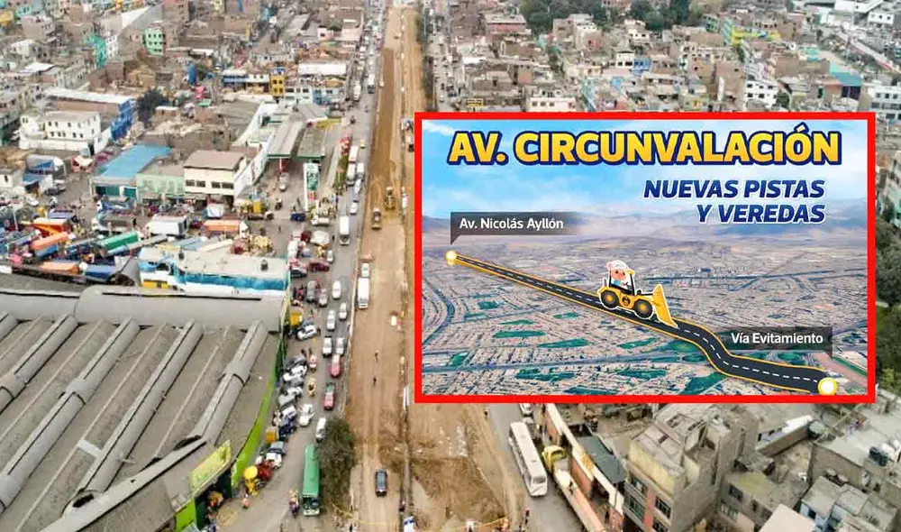 Construirán pistas y veredas desde la avenida Nicolás Ayllón hacia la Vía Evitamiento. Foto: composición LR/Andina