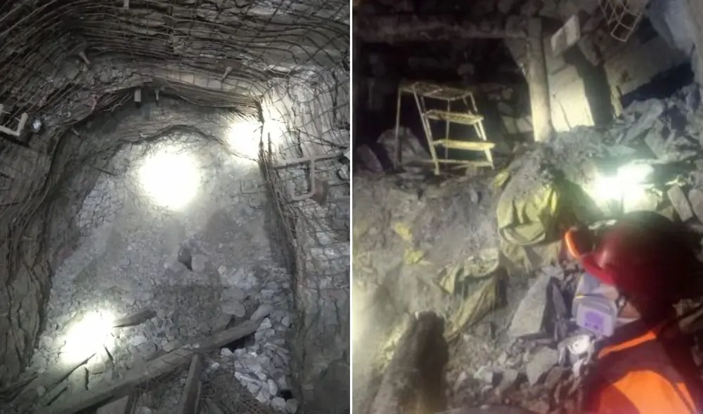 Acciones de rescate en marcha para liberar a mineros atrapados en Pataz. Foto: Andina. Acciones de rescate en marcha para liberar a mineros atrapados en Pataz. Foto: Andina.