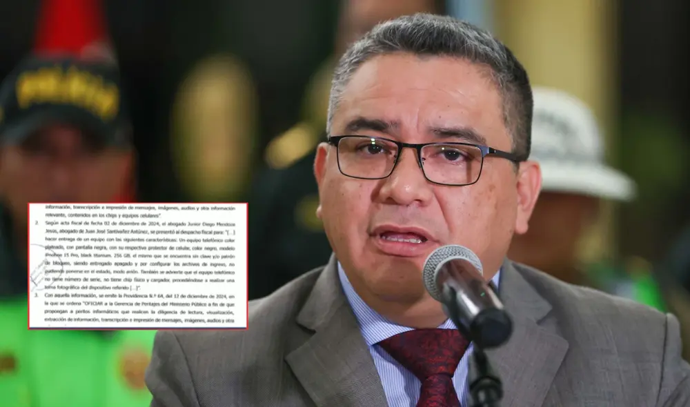 La Fiscalía realizó la solicitud luego de el ministro Santiváñez entregara su celular reseteado y sin chip.| Composición LR.