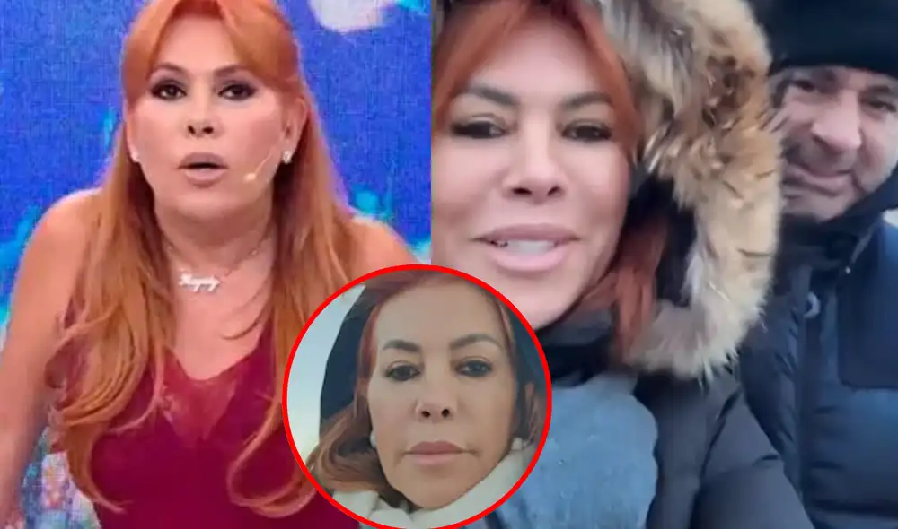 Magaly Medina se fue de viaje a Islandia con su esposo. Foto: Composición LR/Captura ATV/Magaly Medina/Instagram