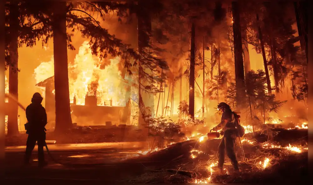 Incendios forestales en Los Ángeles. Foto: composición LR/Los Angeles Times