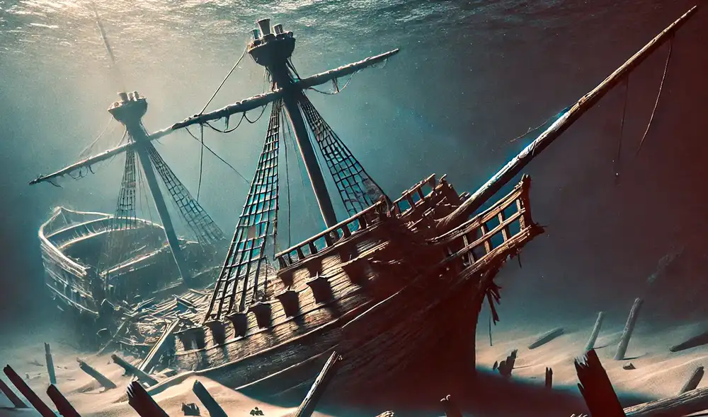 El Galeón San José, hundido en 1708 frente a las costas de Cartagena de Indias, Colombia. Foto: IA/La República.