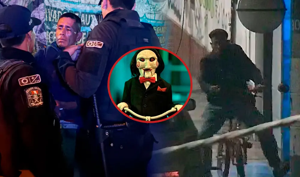 Alias 'Jigsaw' fue capturado por los serenos tras ser captado por las cámaras de seguridad mientras robaba/Composición LR/Foto: Municipalidad de Chorrillos