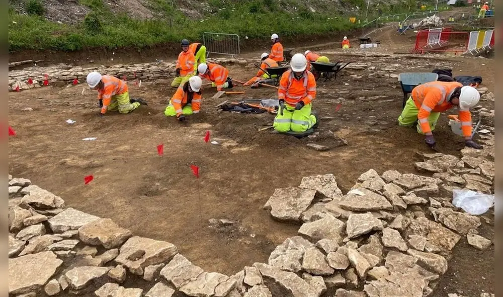 Descubren antigua estación de servicio romana en Gloucester, Inglaterra. Foto: Oxford Cotswold Archaeology