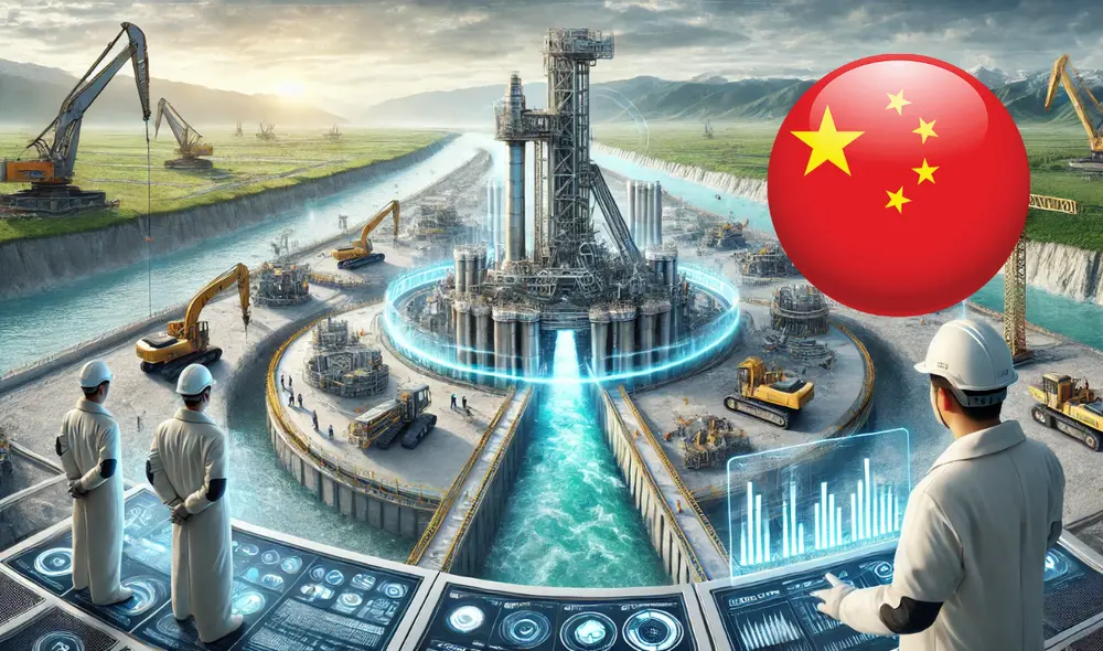 Un nuevo proyecto realizado en el gigante asiático tendrá como objetivo desviar las aguas de los ríos. Foto: composición LR/chatgpt