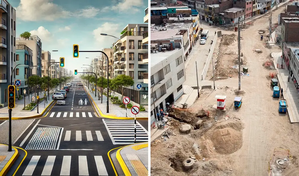 Obra en San Martín de Porres fue cuestionada por retrasos. Foto: composición de Gerson Cardoso/La República/MML/IA