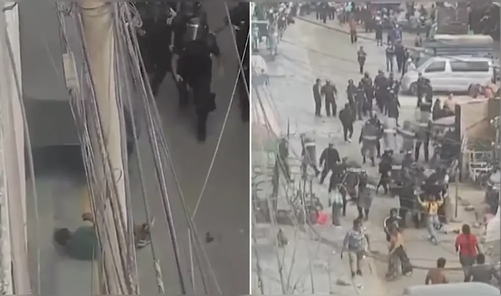 Vecinos captaron el enfrentamiento entre serenos y ambulantes. Foto: Difusión Vecinos captaron el enfrentamiento entre serenos y ambulantes. Foto: Difusión