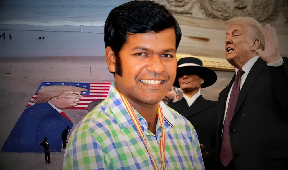 Donald Trump se convirtió en el 47.º presidente de Estados Unidos y Sudarsan Pattnaik celebró el regreso con un dibujo. Foto: composición LR/difusión
