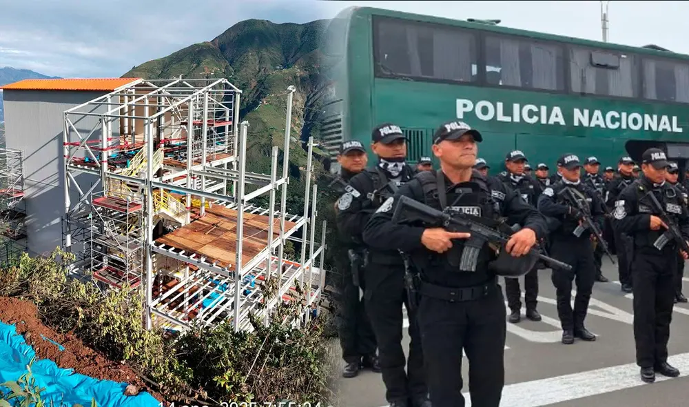 La futura base policial se ubica en la entrada del distrito de Pataz. Tiene un gran avance. Fotocomposición LR La futura base policial se ubica en la entrada del distrito de Pataz. Tiene un gran avance. Fotocomposición LR