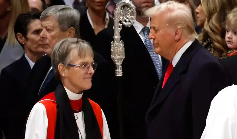 La obispa Mariann Edgar Budde aprovechó para lanzar un mensaje directo hacia Donald Trump. Foto: El Diario La obispa Mariann Edgar Budde aprovechó para lanzar un mensaje directo hacia Donald Trump. Foto: El Diario