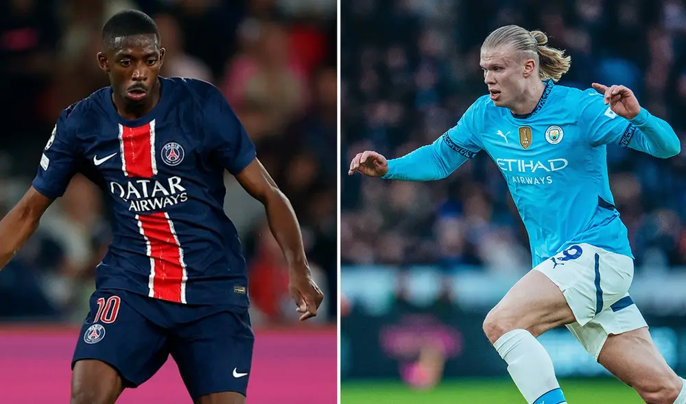 Ousmane Dembélé y Erling Haaland se perfilan como titulares en este PSG vs Manchester City. Foto: composición de LR/AFP Ousmane Dembélé y Erling Haaland se perfilan como titulares en este PSG vs Manchester City. Foto: composición de LR/AFP