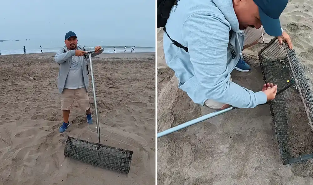 Los youtuber encontraron varias monedas de diferentes denominaciones en la playa Agua Dulce. Foto: composición LR/YouTube/Dilo Nomas