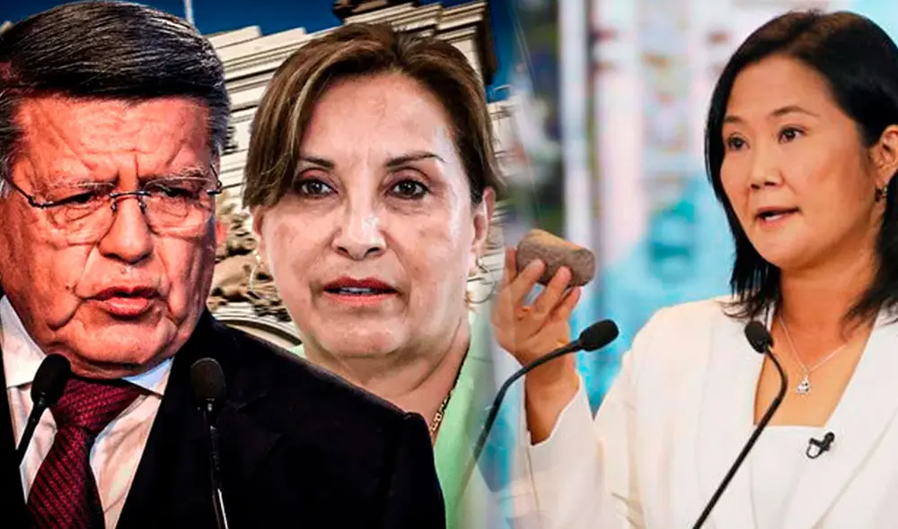 Dina Boluarte es manejada por Keiko Fujimori y César Acuña, afirma Martín Vizcarra. Créditos: Composición GLR