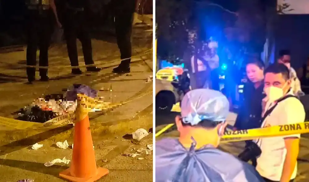 Escena del crimen conmocionó a los vecinos de San Juan de Lurigancho y fue cercado por la PNP. Foto: composición LR