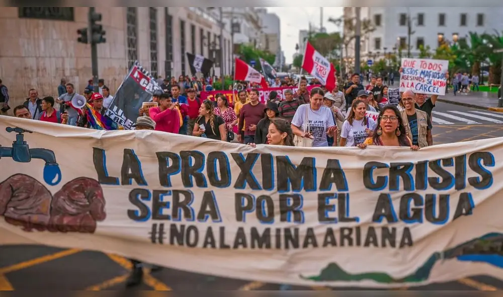 Ciudadanos protestaron contra proyecto minero Ariana tras el riesgo que representa para el agua en Lima y Callao.