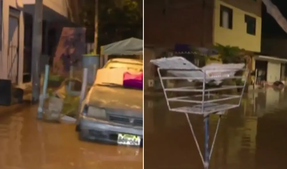Calles de Chorrillos se inundan tras desborde de río. Foto: composición LR / captura Latina Noticias Calles de Chorrillos se inundan tras desborde de río. Foto: composición LR / captura Latina Noticias