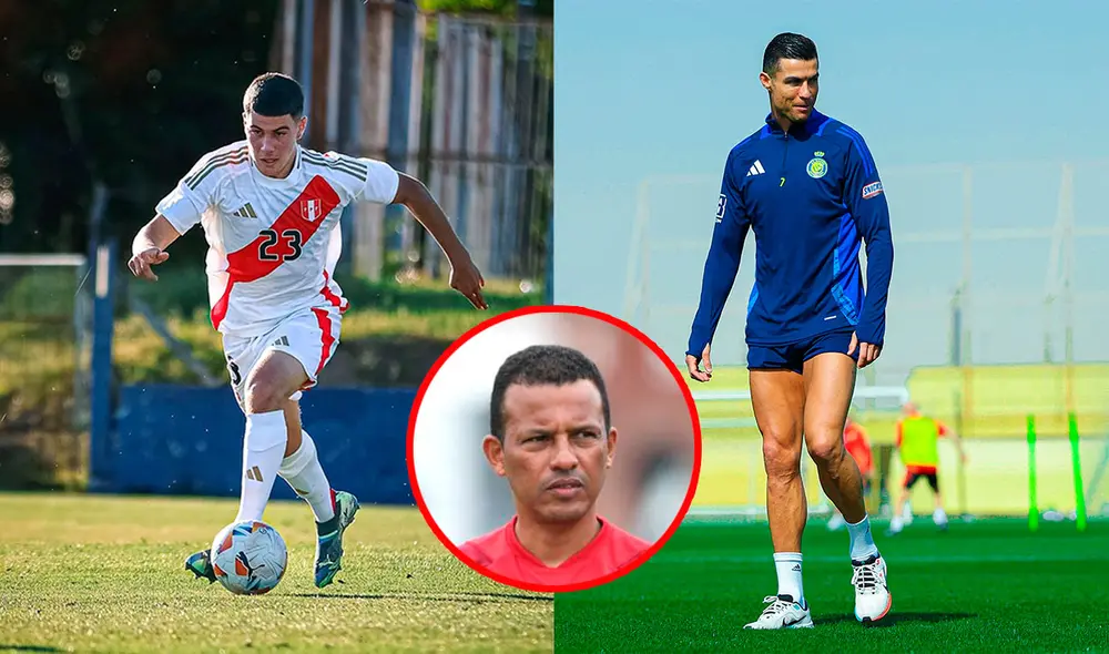 Pablo Zegarra manifestó que la pegada de tiro libre de Felipe Chávez está a nivel de Cristiano Ronaldo. Foto: composición LR/ITEA Sports/Al Nassr/La Bicolor