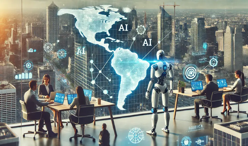 Colombia y Brasil enfrentan desafíos en la adopción de IA empresarial frente a México. Foto: Chat GPT IA Colombia y Brasil enfrentan desafíos en la adopción de IA empresarial frente a México. Foto: Chat GPT IA