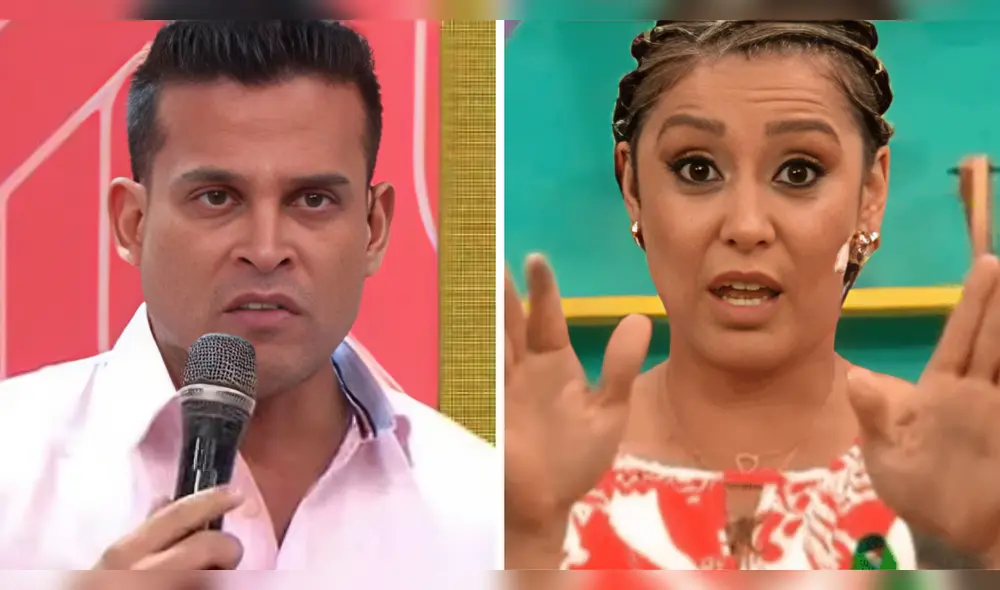 Karla Tarazona y Christian Domínguez protagonizaron un incómodo momento en vivo. Foto: Composición LR/América/Panamericana