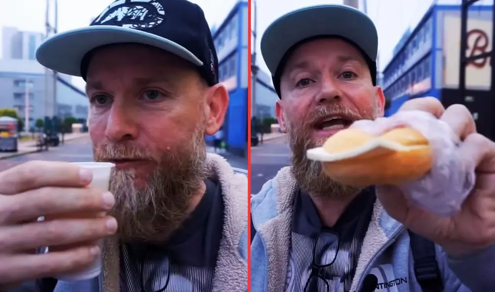 El youtuber extranjero capturó en video la experiencia de probar el desayuno típico. Foto: Gringo in Peru