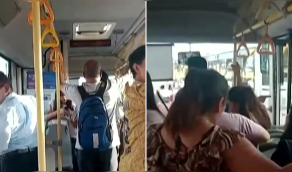 Usuarios no pueden bajar de bus y exigen soluciones a autoridades. Foto: Difusión Usuarios no pueden bajar de bus y exigen soluciones a autoridades. Foto: Difusión