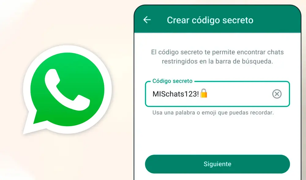 Podrás usar cualquier palabra o emoji como clave en WhatsApp. Foto: Meta Podrás usar cualquier palabra o emoji como clave en WhatsApp. Foto: Meta