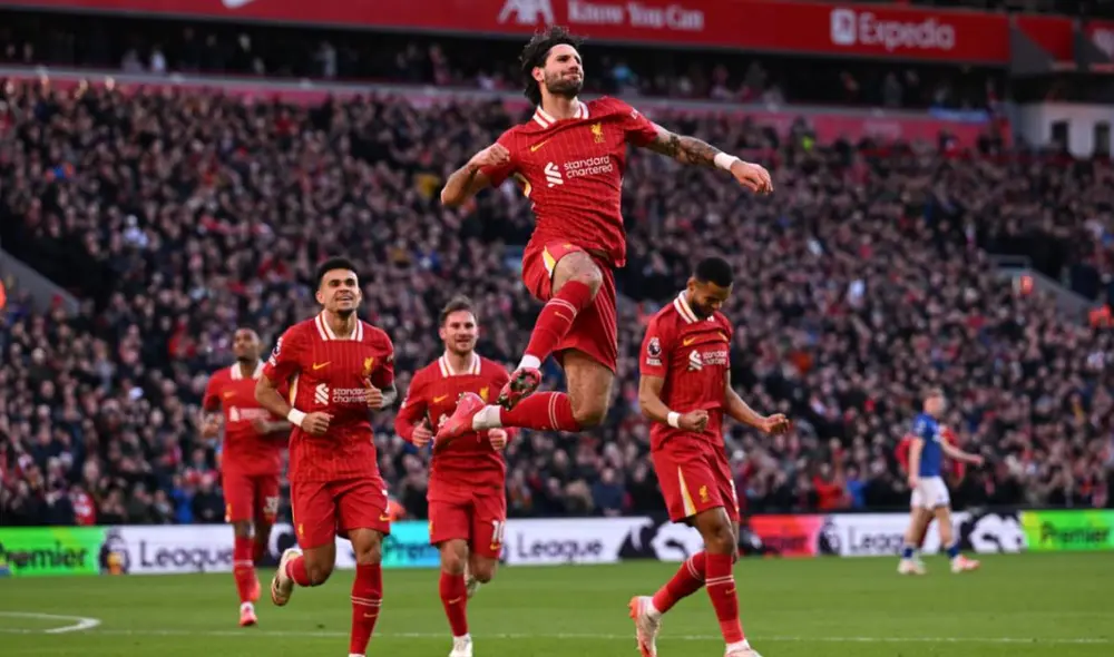 Liverpool sigue como único líder de la Premier League tras golear a Ipswich Town en Anfield. Foto: Premier League Liverpool sigue como único líder de la Premier League tras golear a Ipswich Town en Anfield. Foto: Premier League
