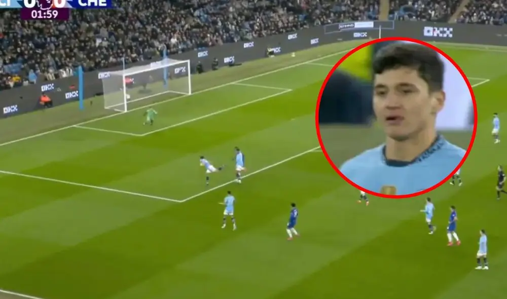 Abdukodir Khusanov debutó como futbolista del Manchester City ante  Chelsea. Foto: captura/ESPN