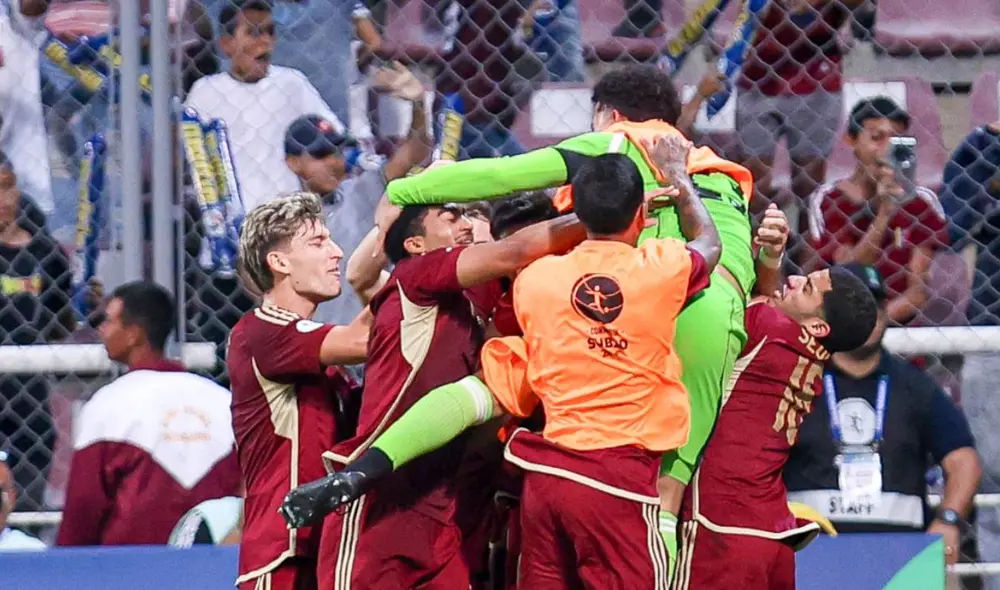 Venezuela goleó 4-0 a Perú en el Sudamericano Sub-20. Foto: Conmebol/X Venezuela goleó 4-0 a Perú en el Sudamericano Sub-20. Foto: Conmebol/X