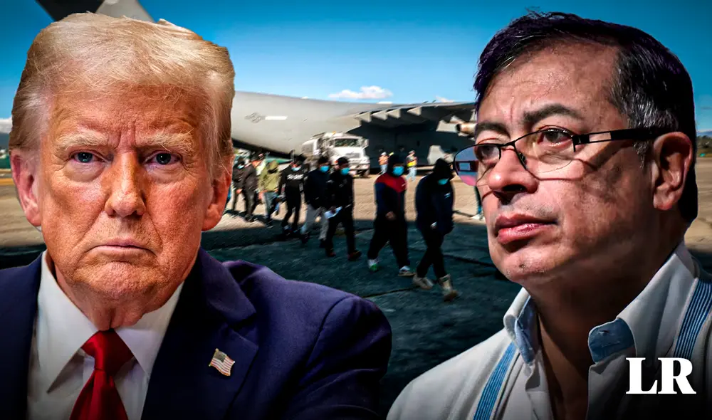 Trump y Petro llegaron a un acuerdo para recibir aviones de deportados, tras la amenaza de aranceles. Foto: Composición LR Trump y Petro llegaron a un acuerdo para recibir aviones de deportados, tras la amenaza de aranceles. Foto: Composición LR