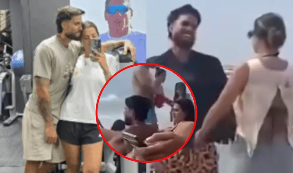 Gino Assereto y 'Majo con sabor' fueron ampayados por 'Amor y fuego' antes de ser captados en la playa. Foto: composición LR/Riclatorrez/difusión