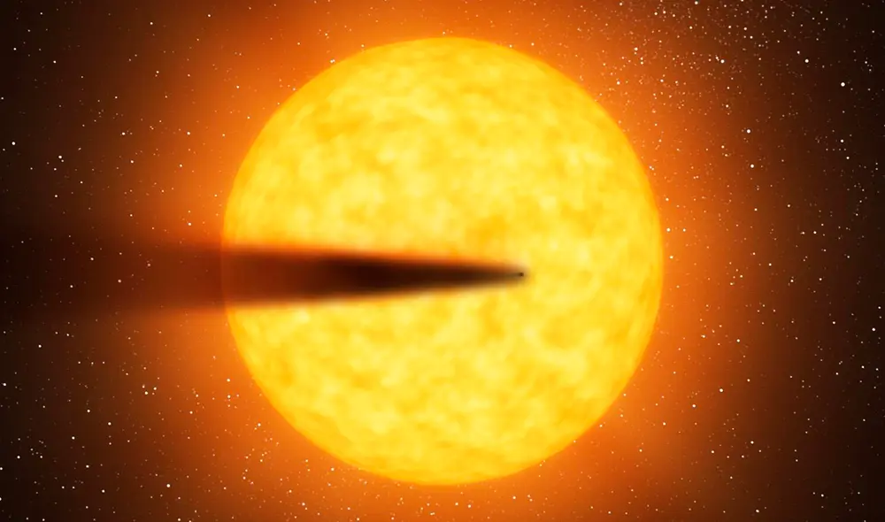 Los exoplanetas en desintegración, derraman su material en el espacio en una larga cola similar a la de un cometa. Foto: JPL-Caltech/NASA