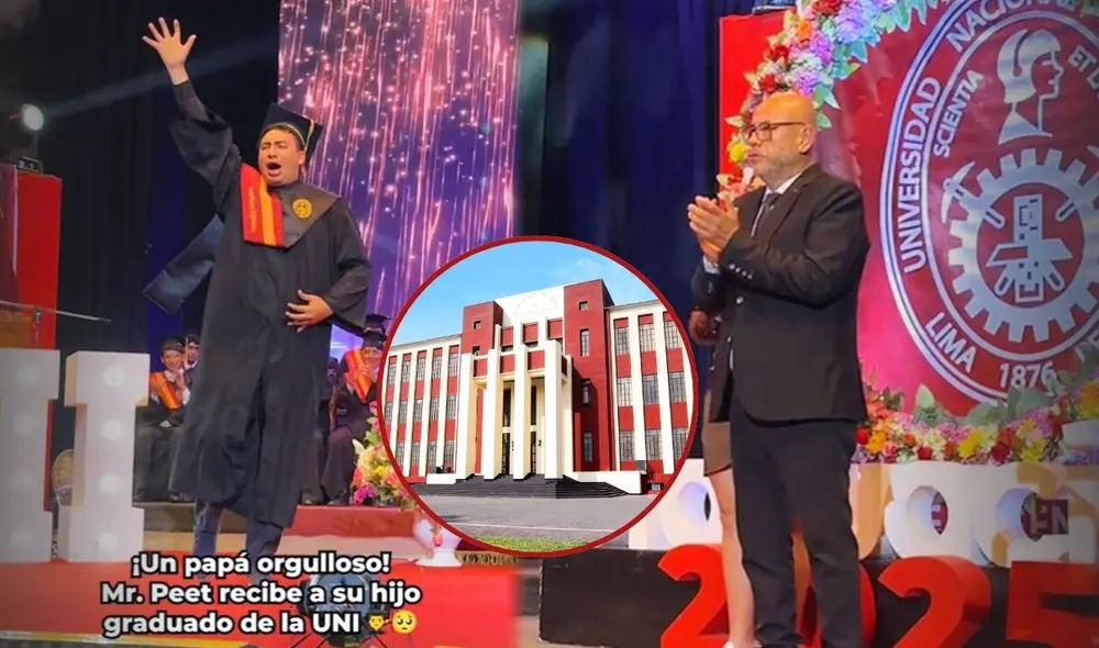 Mr. Peet se emociona en la graduación de su hijo en la UNI y lo felicitan en redes: "La UNI es la UNI". Foto: composición LR/CapturaTikTokAPG Graduaciones/UNI