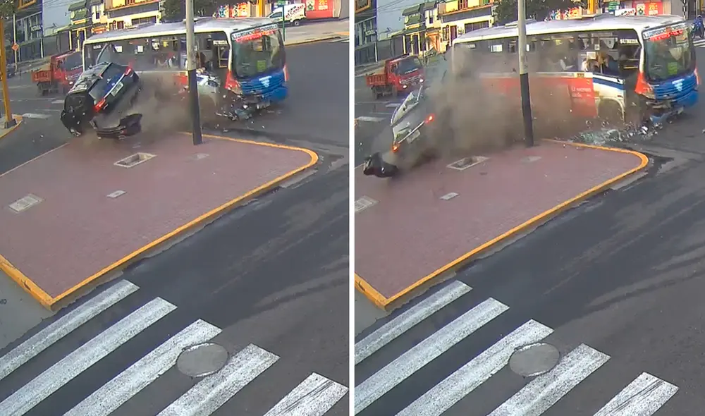 El conductor de la camioneta terminó con lesiones en el brazo y costillas. Foto: composición LR