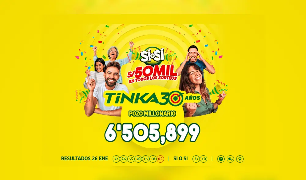 Conoce los números ganadores de La Tinka para HOY, 29 de enero. Foto: La Tinka. Conoce los números ganadores de La Tinka para HOY, 29 de enero. Foto: La Tinka.