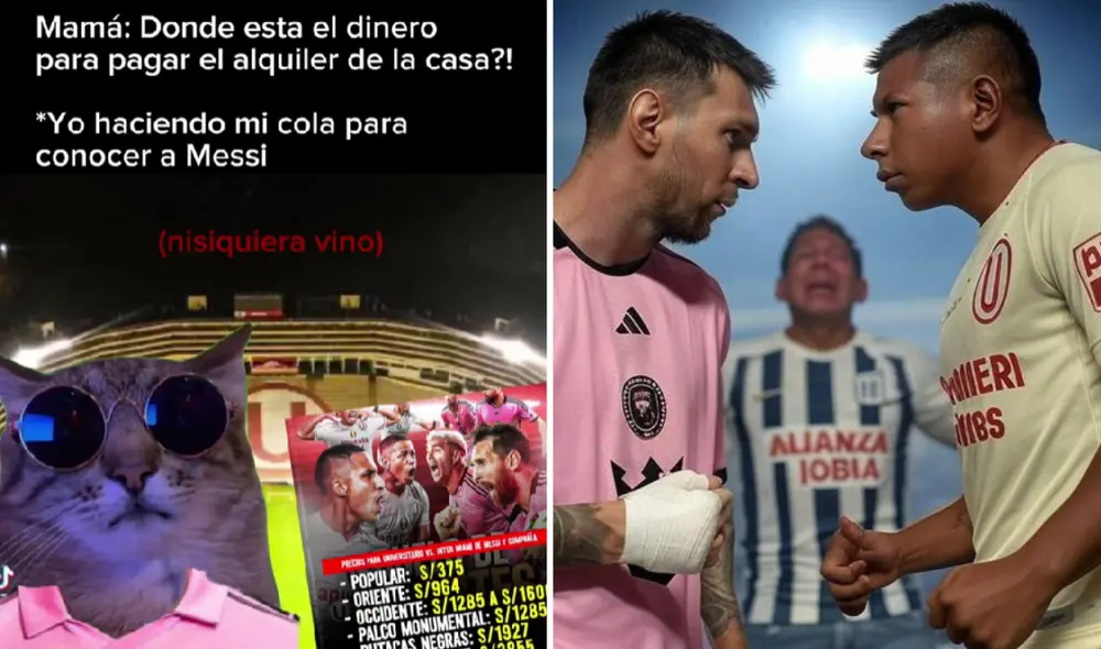 Usuarios compartieron divertidos memes ante el enfrentamiento entre Universitario y el Inter de Miami. Foto: composición LR/TikTok/X/@elmascampeon Usuarios compartieron divertidos memes ante el enfrentamiento entre Universitario y el Inter de Miami. Foto: composición LR/TikTok/X/@elmascampeon