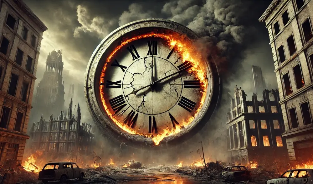 Este avance en el reloj es el más cercano a la medianoche en la historia que plantea el fin de los tiempos. Foto: Dall-E