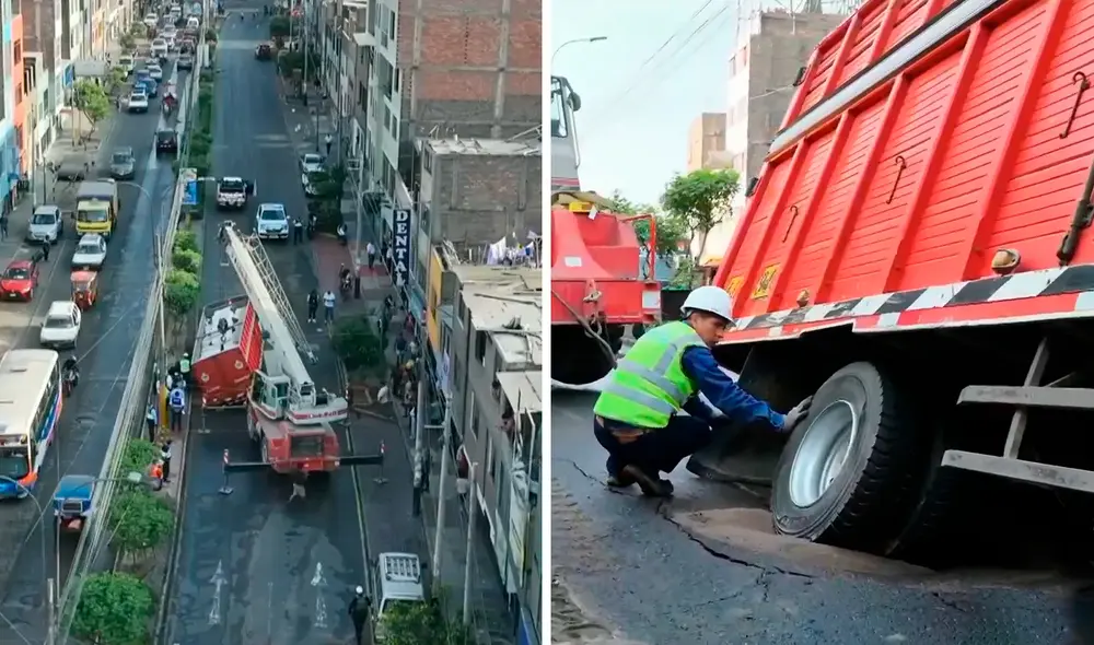 Sedapal ha interrumpido el suministro de agua en esta zona de El Agustino mientras se realiza la reparación de la tubería. Foto: composición LR/Canal N